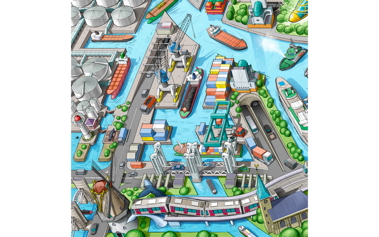 Puzzel Rotterdam in Vogelvlucht - afbeelding 5