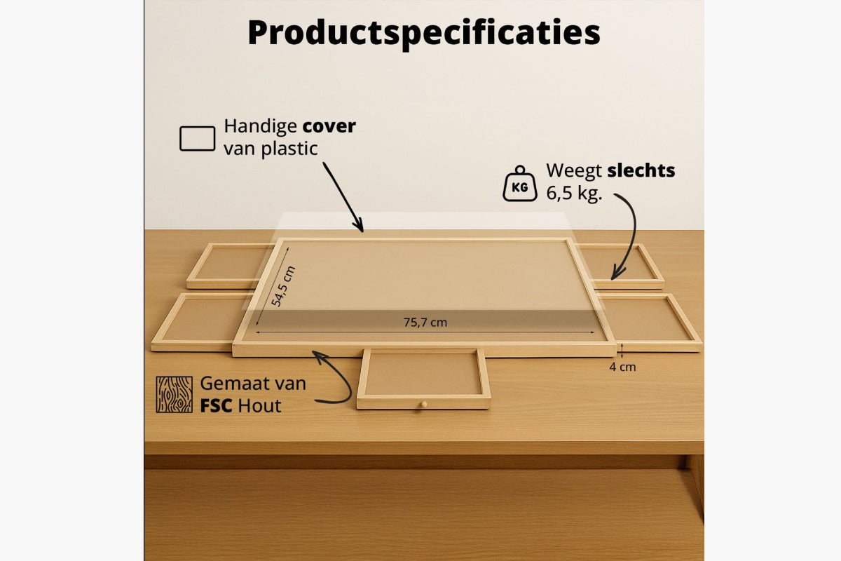 Draaibaar houten puzzelbord met opbergsysteem (1000 stuks) - afbeelding 6